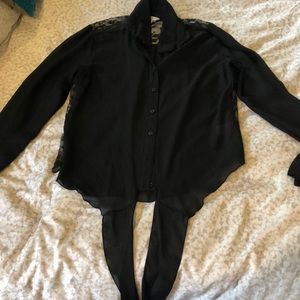 Sheer black blouse